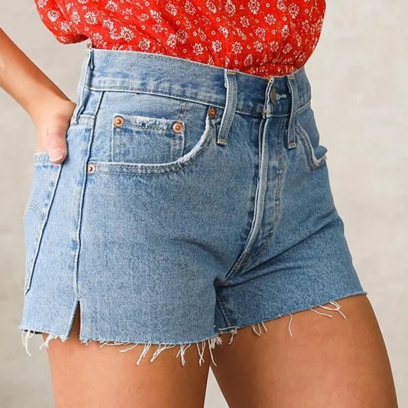 Levi's 501 Ojai Light Stone High Rise Shorts NWT Sz 27 - Picture 10 of 15